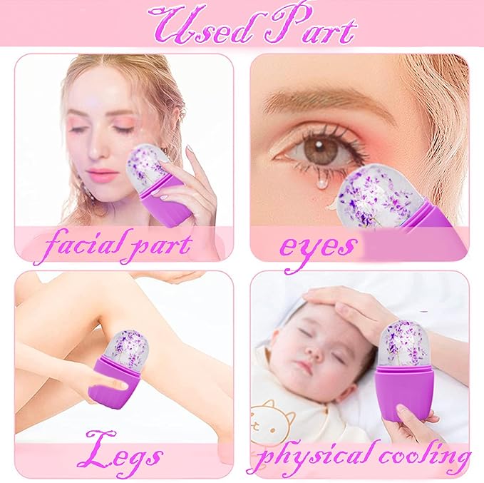Ice Facial Cube Facial Beauty Ice Roller Skin Care Tools Ice Roller for Face and Eye Silicone Ice Mold for Face Beauty Ice Face Roller