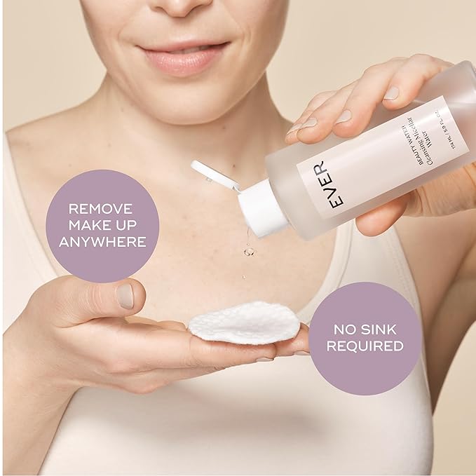 EVER Beauty Water - Cleansing Micellar Water, Eye Makeup Remover, Rose Water Cleanser, Sensitive Skin Water Makeup Remover