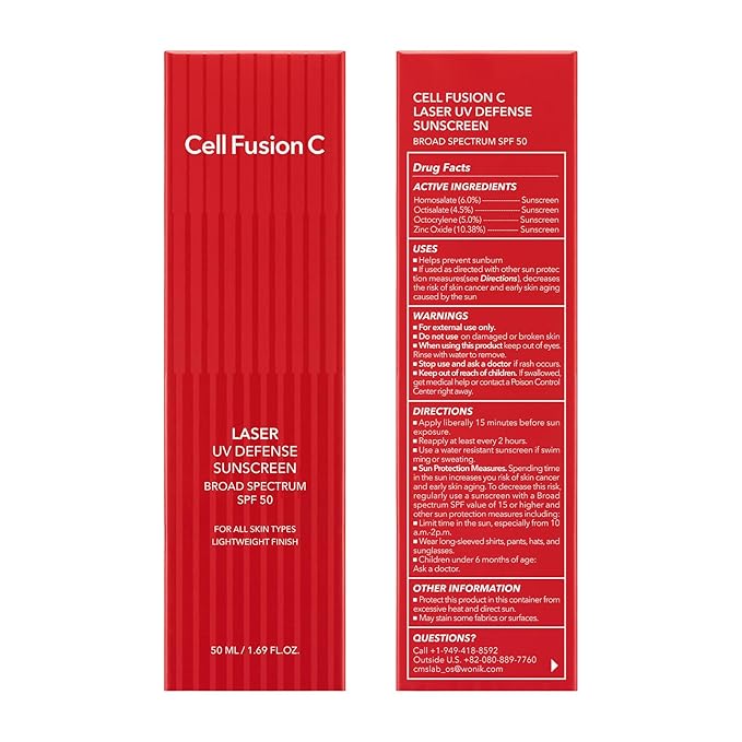Cell Fusion C Laser UV Defense Face Sunscreen SPF 50, No White Cast and Soft Matt Finish, PDRN & 6 Ceramides Broad Spectrum Korean Sunscreen for Face, 50ml / 1.69 fl.oz