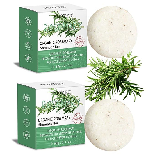 2 Pack Rosemary Hair Shampoo Bar,Deep Cleansing for Scalp Hair Loss Shampoo Soap,Organic Hair Oil Control,Solid Shampoo for Hair Growth, Refreshing and Hydrating Soap for Stocking Stuffers Women Gifts