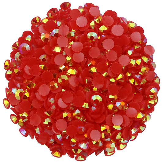 1440 Pcs SS20 5mm Flatback Rhinestones for Nails Art Crafts Glitter Round Shine Gems AB Crystals DIY Clothes Shoes （Red AB）