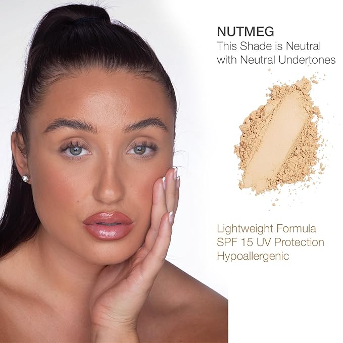 bellapierre Compact Mineral Foundation SPF 15 | Vegan & Cruelty Free | Full Coverage | Hypoallergenic & Safe for All Skin Types | Oil & Talc Free - 0.35 Oz - Nutmeg
