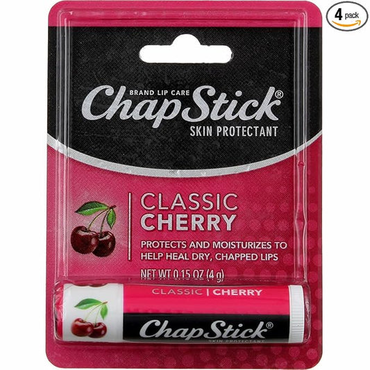 0.15 Oz Cherry Flavor Skin Protectant Flavored Lip Balm Tube (Pack of 4)