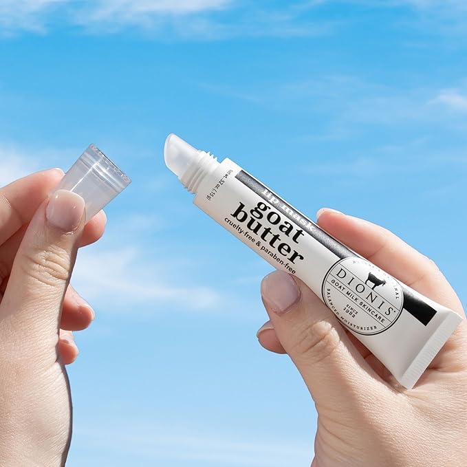 Dionis Goat Butter Overnight Leave On Lip Mask - Raspberry, Goat Milk, Jojoba & Moringa Oils Moisturize & Repair Cracked, Chapped & Dry Lips - Chocolate Shortbread Scented Formula Stays On All Night