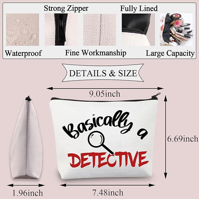 BDPWSS Basically A Detective Makeup Bag True Crime Gift True Crime Junkie Gift True Crime Lovers Gift True Crime Podcast Gift (basically detective)