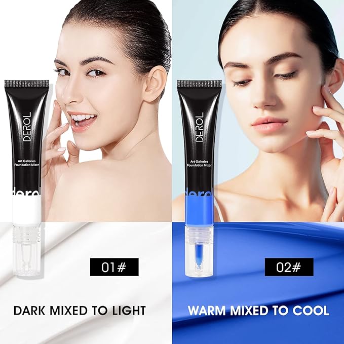 Blue Foundation Mixing Pigment for Adjusting Shade and Color Corrector, Blends Easily With Foundation, Blue Color Corrector for Adjusting Foundation from Warm to Cold (02# Blue)