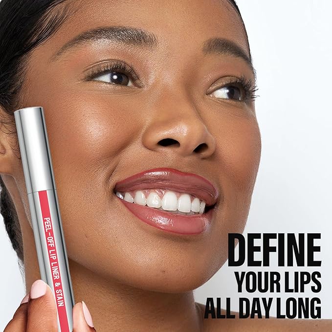 Cilrofelr Peel Off Lip Liner Stain, Long Wear Tattoo Lip Liner with Tweezer, Peel Off Lip Stain with Matte Finish, Long Lasting, Waterproof, Transfer-proof, Highly Pigmented Color (Rose)