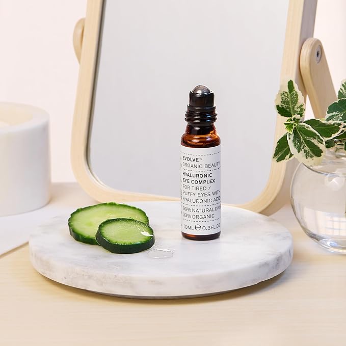 Evolve Organic Beauty - Natural Hyaluronic Eye Complex | Small-Batch, Vegan Clean Beauty (0.3 fl oz | 10 mL)