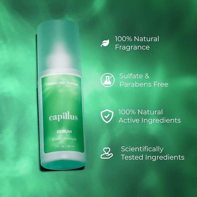 Capillus Enrich Serum, Hair Growth Serum for Hair Loss and Regrowth, Castor Oil and Cinnamon Extract help Strengthen Hair Follicles and Reverse Hair Loss & Hair thinning