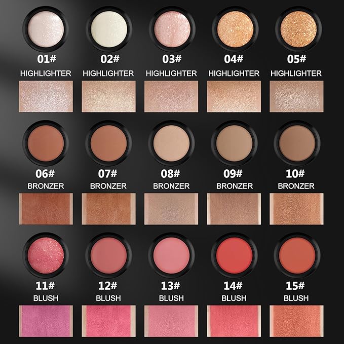 3 Pcs Face Contour Stick Kit, Matte Finish Face Stick Trio with Bronzer Blush Highlighter and Brush, Long Lasting Waterproof Cream Beauty Wand Makeup Set for Sculpt Glowing Face Look (#3, 9, 12)