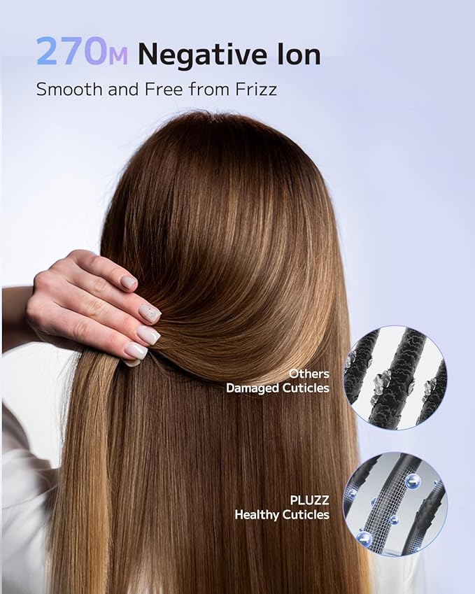 Hair Dryer, High Speed Ionic Blow Dryer with Brushless Motor for Fast Drying, Thermo-Control Quiet Hair Dryers for Women Men Kids, Small Portable Professional Hairdryer, Compact, Travel/Home/Salon