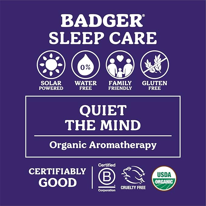 Badger - Sleep Balm, Lavender & Bergamot, Natural Sleep Balm, Scented Relaxing Balm for Children and Adults, Calming Night Balm, Organic Sleep Balm, 0.75 oz