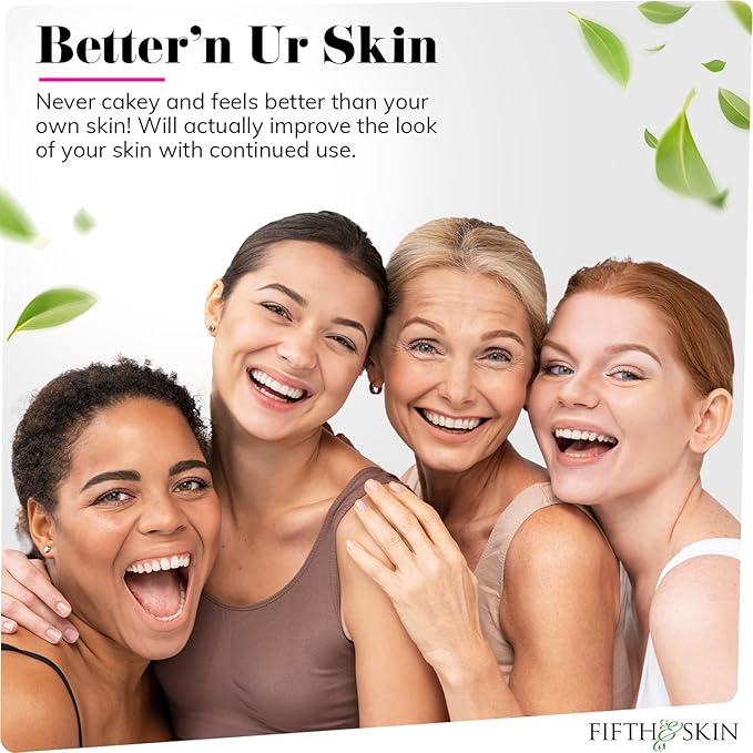 Fifth & Skin: Better’n Ur Skin Liquid Foundation (MOCHA LATTE) - Natural, Organic, Vegan, Cruelty-Free - Gluten-Free Beauty with Buildable Coverage and Palm-Free Luxury - 1 oz