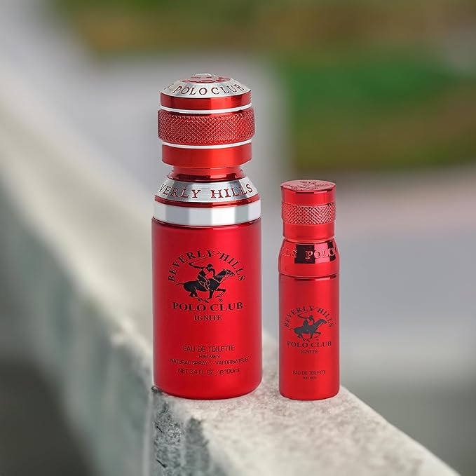 Beverly Hills Polo Club Cologne for Men Bonus Pack Designer Eau De Toilettes 3.4oz + 0.5oz 2 count (Ignite)