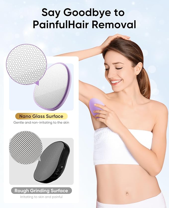 Crystal Hair Eraser for Women and Men, Reusable Crystal Hair Remover Magic Painless Exfoliation Hair Removal Tool, Magic Hair Eraser Device for Back Arms Legs