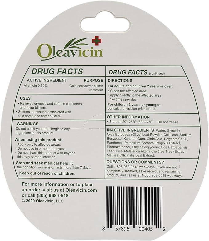All Natural & Organic Fever Blister & Cold Sore Treatment & Relief Ointment Gel 1.3oz(3.8)