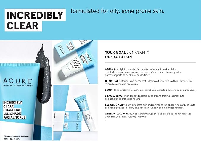 Acure Detox-Depuff Charcoal Lemonade Under Eye Hydrogels | 100% Vegan | For Oily to Normal & Acne Prone Skin | Charcoal, Lemon & Cucumber - Detoxies & De-Puffs Under Eye Area | 2 Single Use | 1 Count