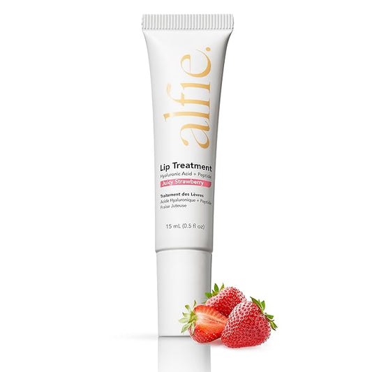 Alfie Hyaluronic Acid Lip Booster -Strawberry Flavor -15ml/0.5 Fl. Oz -Peptide Lip Treatment -Lip Plumper & Filler -Lip Serum & Moisturizer -Lip Volume Hydrating Treatment -Vegan Friendly, Non-Toxic