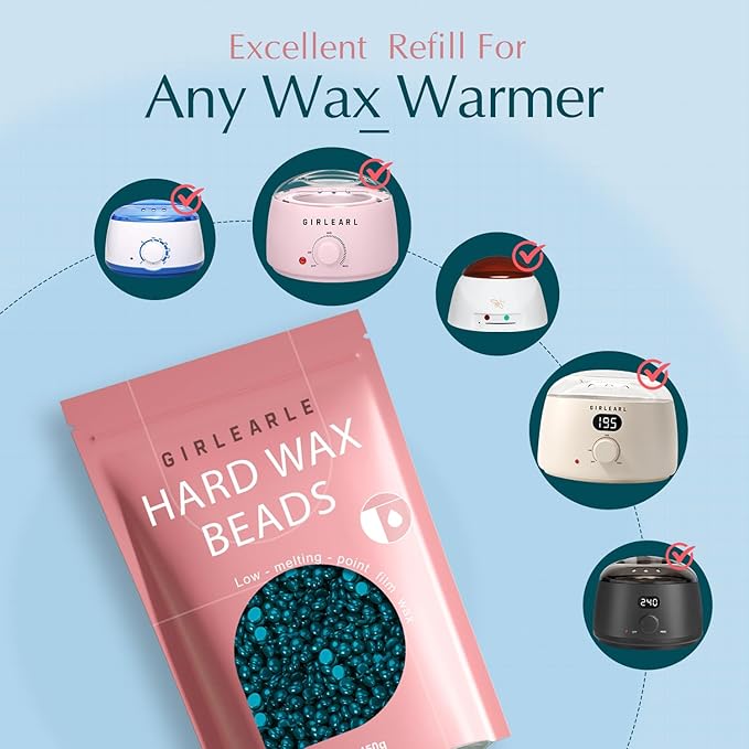 Hard Wax, Jasmine Infused Wax Beans for Sensitive Skin, 1lb, Wax for Hair Removal, Bikini, Legs, Eyebrow, Facial, Full Body Waxing for Women and Men