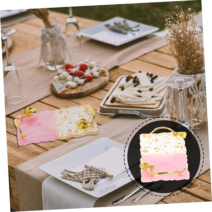 FOMIYES 2pcs Nail Palette Nail Art Gel Nail Art Palette Nail Tool Manicure Display Board Nail Polish Display Board Nail Color Palette Copper Plating Pink Makeup Mixing Plate Nail Art Plate