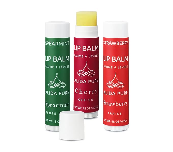 Berry Mint Lip Balm Collection, Vegan Set, Bees Wax Free, Coconut Oil Free, with Organic Jojoba and Avocado Oil, Vitamin E, Natural Moisturizer For Dry Cracked Lips, 3 Tube Set
