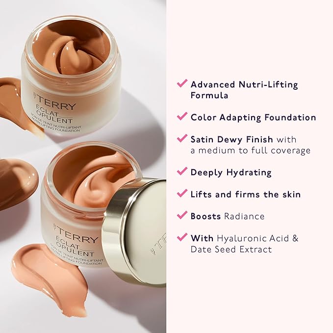 By Terry Eclat Opulent Anti-Aging Lifting Foundation, Medium - Full Coverage, Hydrating & Radiance Boosting, 1 Eclat Naturel, 1.01 fl oz
