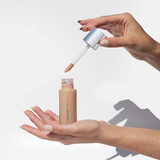 Fitglow Beauty - Natural Foundation+ Photo-Filtering Foundation | Vegan, Woman-Owned Clean Beauty (F9 - Rich Deep Warm, Golden Undertones)