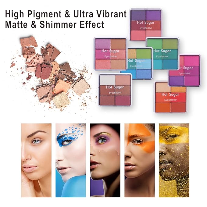 Hot Sugar Makeup Kit for Girls and Women - Full Starter Cosmetics Set with Eye Shadow Palette Lip Balm Blush Lip Gloss Brush Lip & Eye Pencil and Mirror