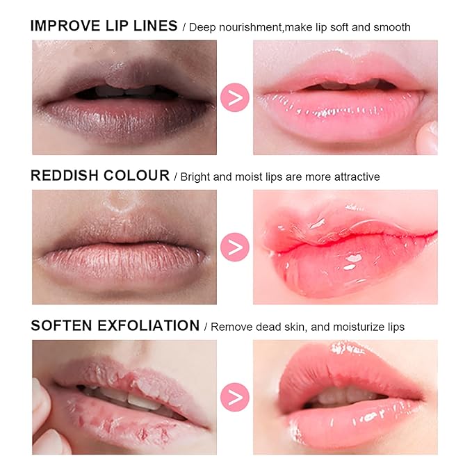 2Pcs Lip Glowy Balm and Lip Sleeping Mask Set, with 4 Flavor Options - Reduce Lip Lines, Enhance Lip Color, Hydrate & Plump Dry Chapped Lips Care (Berry)