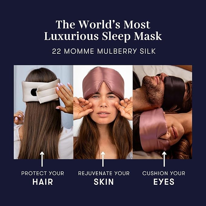DROWSY Silk Sleep Mask. Face-Hugging, Padded Silk Cocoon for Luxury Sleep in Total Darkness. (Cosmic Energy)