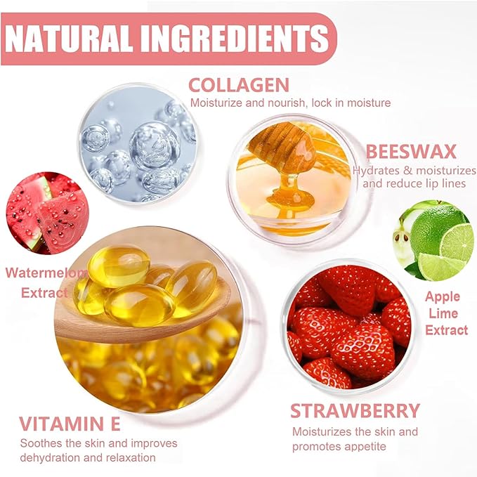 2 PCS Lip Balm Honey Pot, Apple Lime & Watermelem Lip Mask Vitamin E & Moisturizing Propolis Sleeping Lip Mask Prevention Dry and Cracked Lip Scrubs Exfoliator, Christmas Gifts