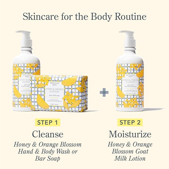 Beekman 1802 Goat Milk Body Lotion, Honey & Orange Blossom - Scented - 12.5 oz - Moisturizing with Shea Butter - for Sensitive Skin - Cruelty Free - Packaging May Vary - Pump Included, Ready for Use
