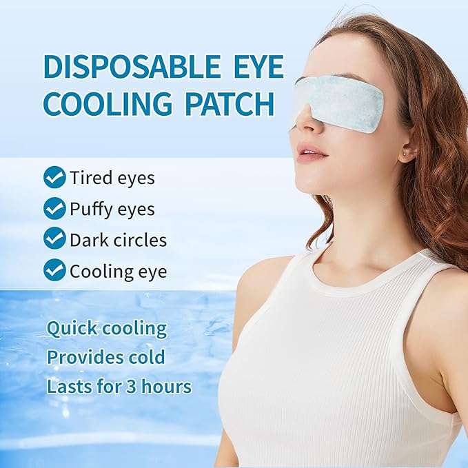 Disposable Instant Cooling Gel Eye Masks, Soothing Relief for Tired Eyes & Cooling Sensation, Eye Patches for Puffy Eyes,30 Packs