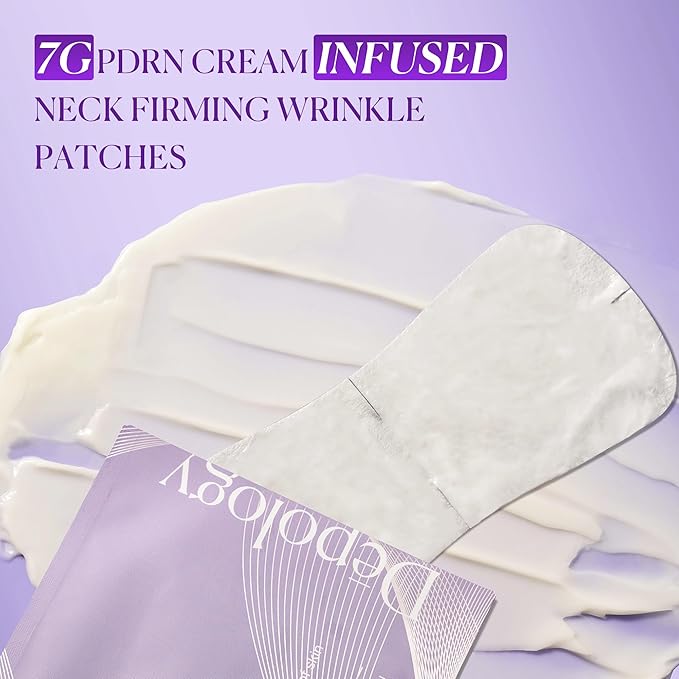 depology Tightening and Lifting Neck Wrinkle Patches with Cream, PDRN Deep Collagen Neck Mask, Firming Patch with PDRN、Collagen and Niacinamide Cream