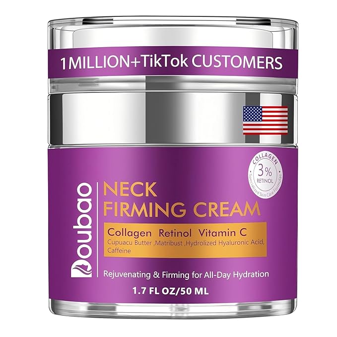 Advanced Neck Firming Cream – 3% Retinol & Hyaluronic Acid for Wrinkle Reduction, Lifting & Skin Tightening – Anti-Aging Moisturizer for Face, Neck & Décolleté – Deep Hydration, 1.7 FL OZ