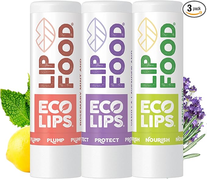 Eco Lips Lip Food - Nutrient Dense & Organic Lip Balm (Nourish, Plump and Protect)
