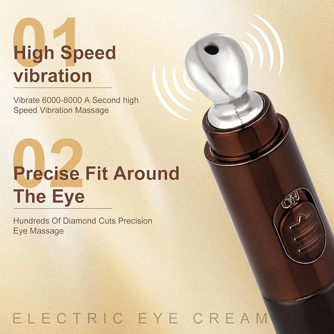 20g Eye Cream with Electric Massager, Moisturizing Anti-Wrinkles Eye Cream, Anti Aging Eye Cream for Dark Circles and Puffiness, Results in 3-4 Weeks to Reduce Fine Lines