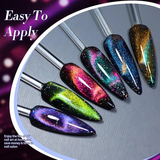 Born Pretty Cat Magnetic Gel Nail Polish 9D Polaris Holorgraphic Cat Magnetic Eye Gel Polish Glitter Gel Polish Set 6PCS