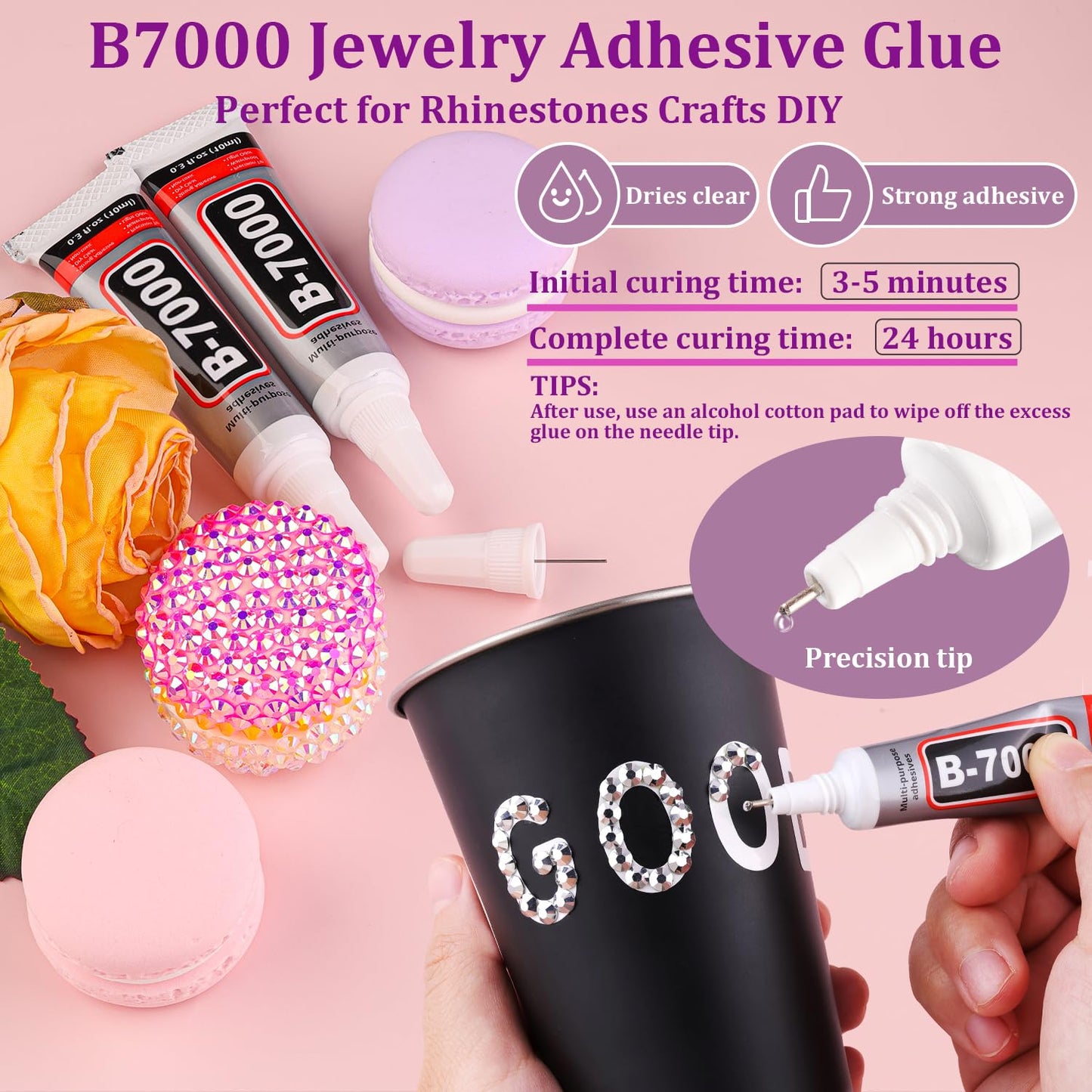 25000Pcs Resin Rhinestones with Tweezers for Crafting, Silver 2-6mm Mixed Sizes Bedazzling Crystal with 3Pcs 10ml B7000 Jewelry Glue for DIY Crafts Clothing Tumblers Shoes Fabric Nail Art