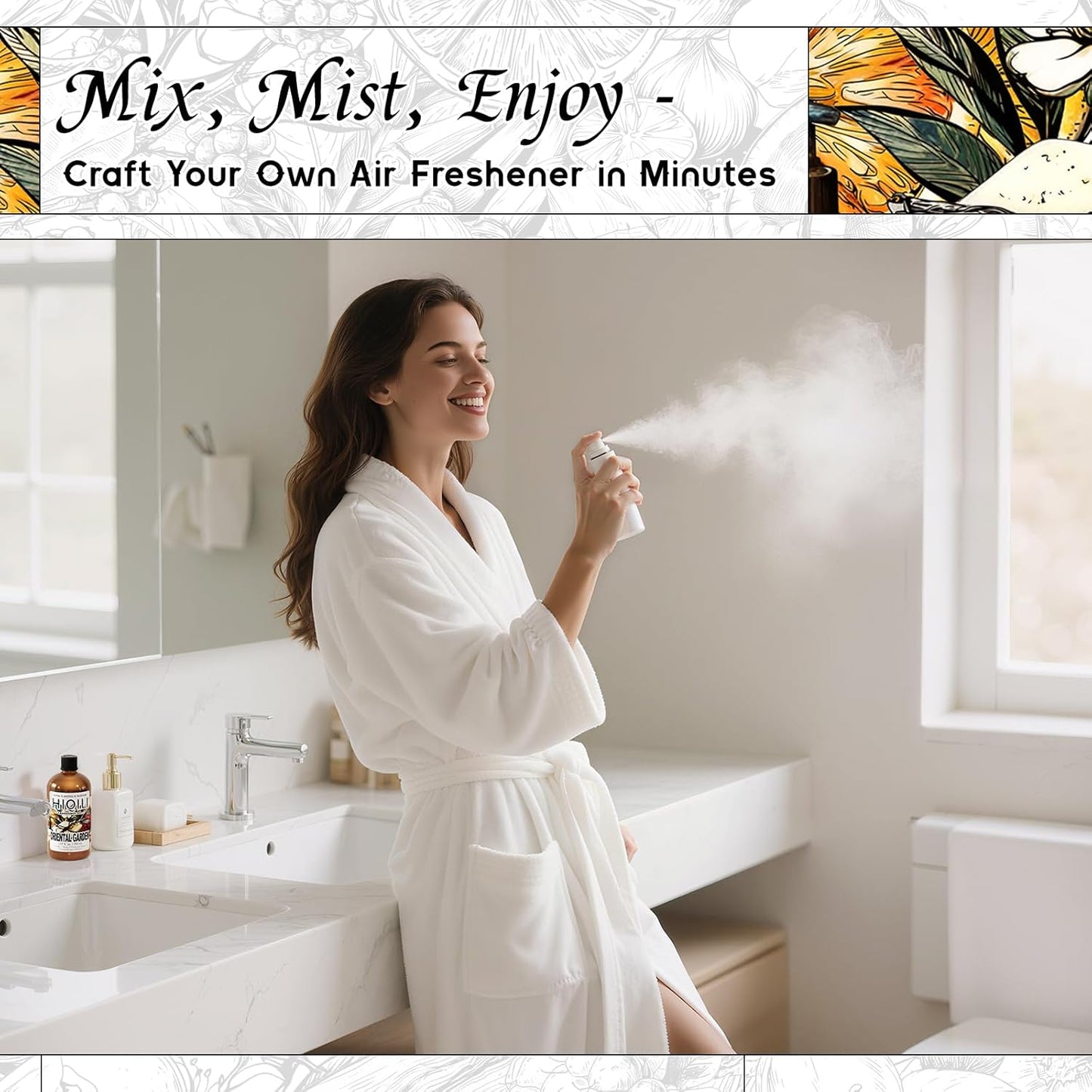 HIQILI Oriental Garden Fragrance Oil for Candle & Soap Making, Inspired by H.er-mes Le-Jrn deMonsr-Li, Luxury Hotel Scents for Essential Oil Diffuser, Aromatherapy - 5.07 Fl Oz