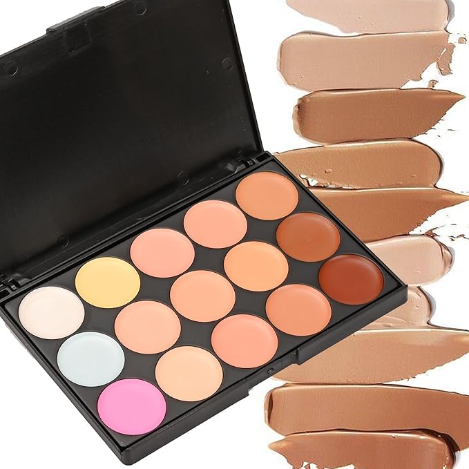 15 Colour Makeup Contour Palette Cream Kit, with 11 Pcs Complete Function Makeup Brushes Set and Storage Bag, Highlighting Light, Medium to Dark, Vegan & Cruelty Free