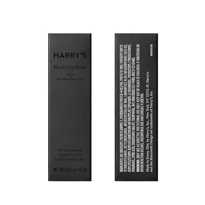 Harry's Black Lip Balm for Men - Hydrating Men's Lip Balm with Natural Finish - Korean Skincare Technology with Meadowfoam Oil