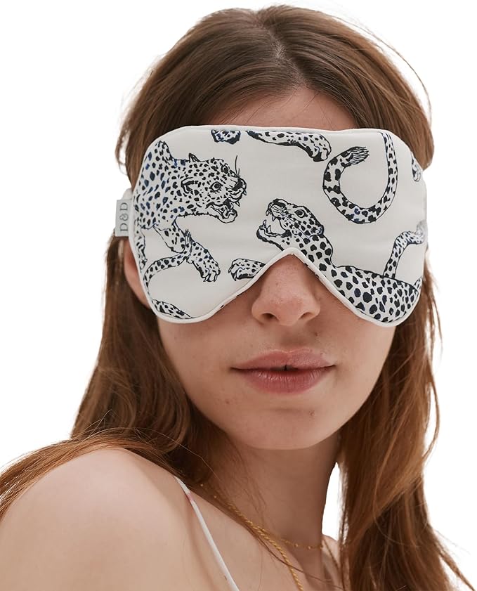 Desmond & Dempsey Cotton Luxe Eye Mask (Jag Print Cream)