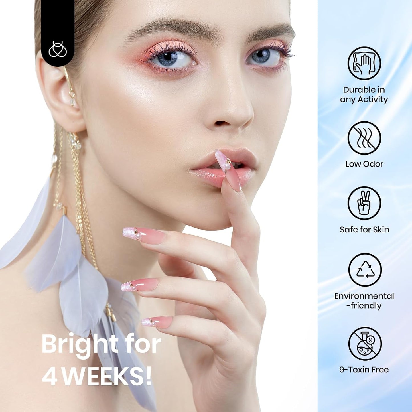 Beetles Pearl Gel Nail Polish - Swirling Clouds 15ML Pearl White Gel Polish Shimmer Mermaid Iridescent Pearlescent Nail Polish Soak Off Uv LED Lamp Need Manicure Salon DIY Nail Art Gift for Women