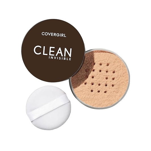 COVERGIRL Clean Invisible Loose Powder - Loose Powder, Setting Powder, Vegan Formula - Translucent Medium, 18g (0.63 oz)