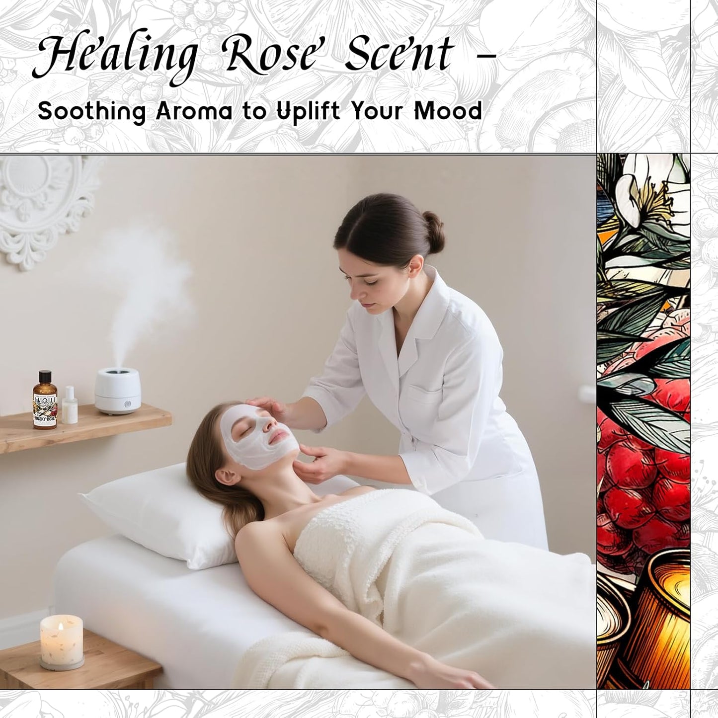 HIQILI Musky Rose Fragrance Oil for Hotel Diffuser, Luxury Scents, for Making Aromatherapy Candle, Perfume, Scented Home Decor- 1 Fl Oz