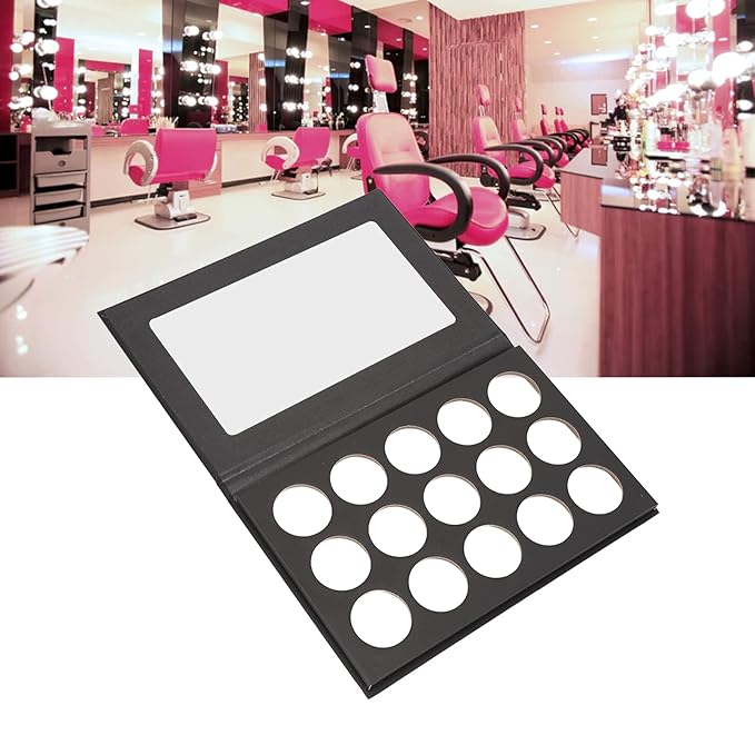 DIY Empty Eyeshadow Palette, Empty Makeup Palette, Black 15 Compartment Empty Makeup Palette for Blush Bronzer Powder