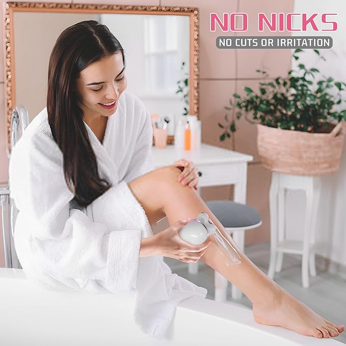 Electric Razors for Women: Rechargeable Shaver with Detachable Head - 5D Wet and Dry Lady Hair Remover for Legs and Hand (Pink)