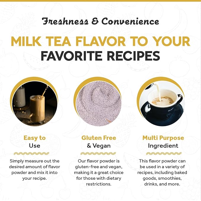 Fanale Premium Milk Tea Flavoring Powder | Perfect for Baking, Smoothies, Desserts and Drinks | Instant Flavoring Powder for Boba Milk Tea - 2.2 Pounds (Pack of 20)