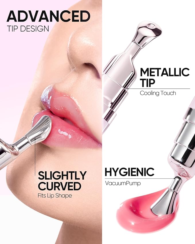 Hydrating Brightening Lip Serum, Nourishing Hydration Tinted Lip Stain, Plumping Lip Gloss with Polypeptide Squalane (02 Coral Rose)